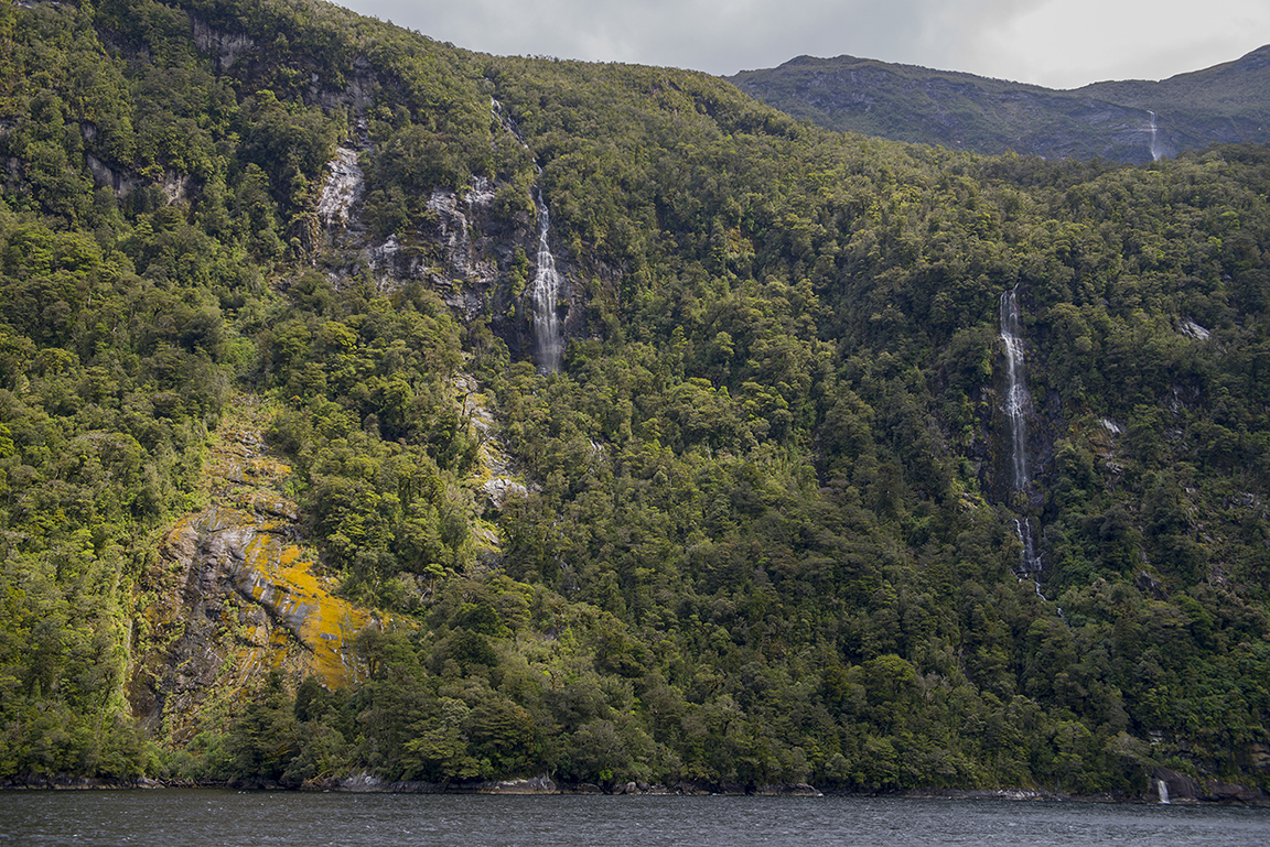 Waterfalls in Doubtful Sound, Fjordland National Park