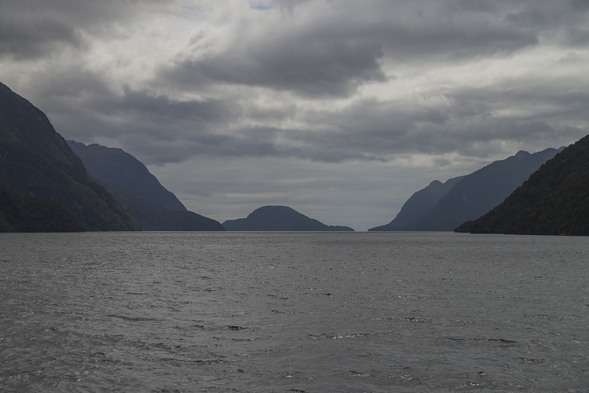 Towards the Tasman Sea in Doubtful Sound, Fjordland National Park